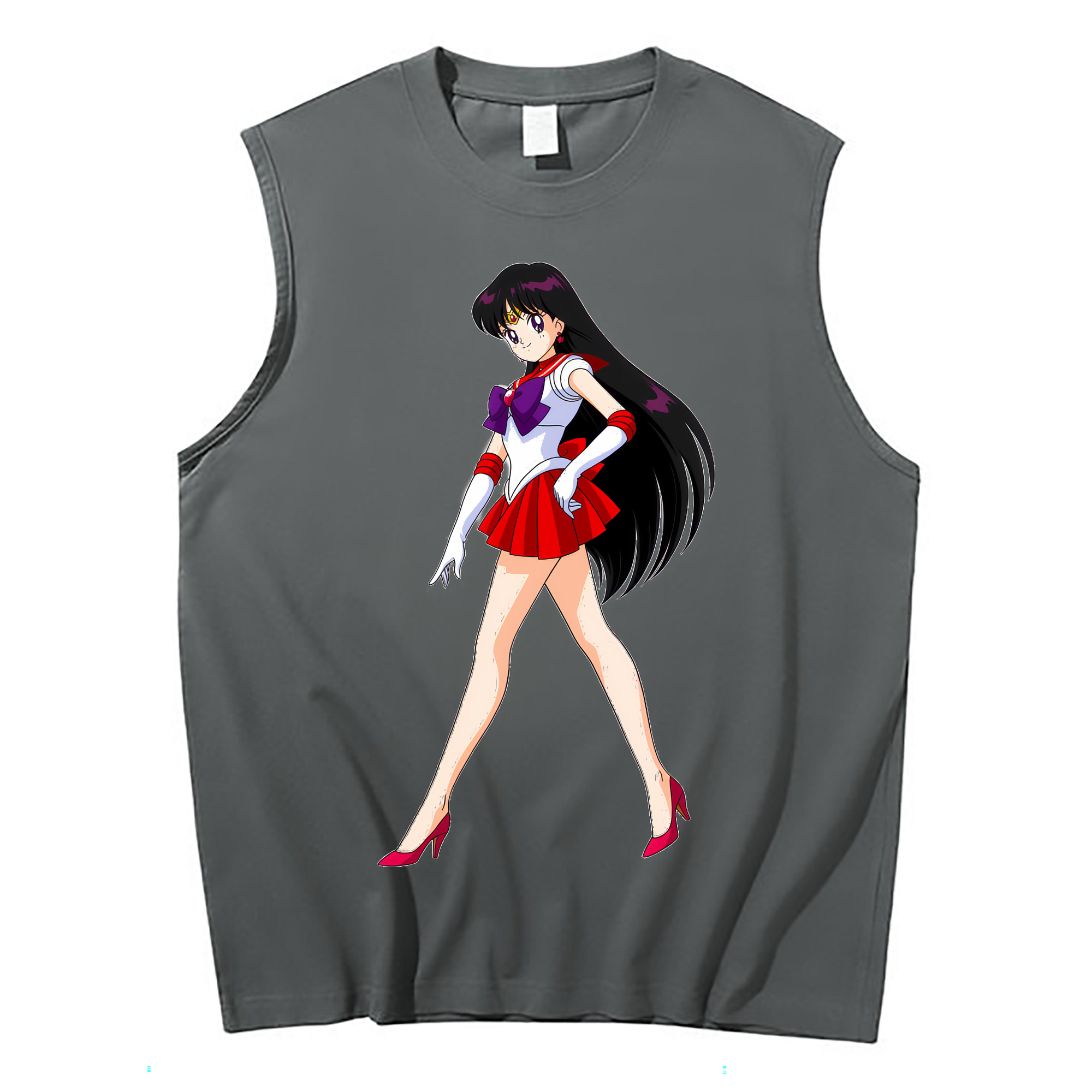 （画像用） 美少女戦士セーラームーン 火野レイ ひの レイ Sailor Moon Hino Rei （セーラーマーズ,Sailor Mars） コットン100％タンクトップ（フロントプリント）